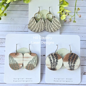 3 Rebe Ohrring Dateien - Boho Cut Ohrring - Laser Ohrring Datei - PDF - SVG - DXF [Nur digitale Datei] Glowforge Schmuck Einfache Einzigartige Form