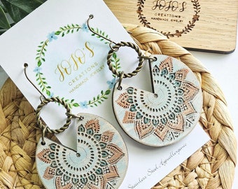 Mandala Cut Out Earring File - Boho Earring - Digital Laser File - PDF - SVG - DXF [Digital File Only] Glowforge Laser Engraved Jewelry