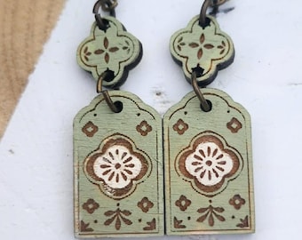 Morrocan Mediterranean Earring File - Boho Laser Earrings -  Laser Earring Files - PDF - SVG - DXF [Digital File Only] Engraved Jewelry