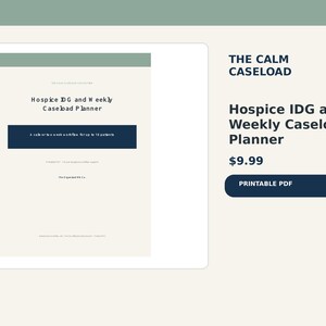 Hospice IDG Prep and Weekly Caseload Planner | 16 Patient RN Organizer | Printable Nurse Brain Sheet