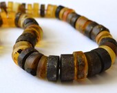 Natural Amber Necklace, Huge Statement Necklace, Genuine Amber, Earthy Colors