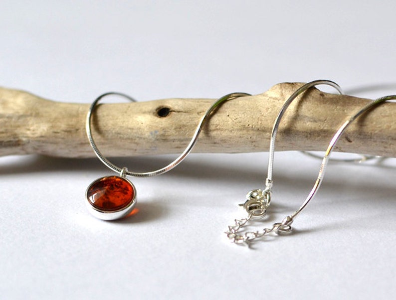 Amber Necklace - Amber Pendant, Amber Jewellery, Real Amber Jewelry, Gift Jewelry, Sterling Silver, Handmade