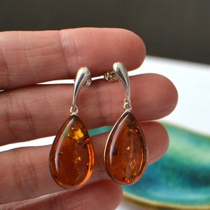 Gemstone drop Earrings gift for mom, sterling silver statement Dangle Earrings, crystal elegant earrings, raw stone earrings gift for her