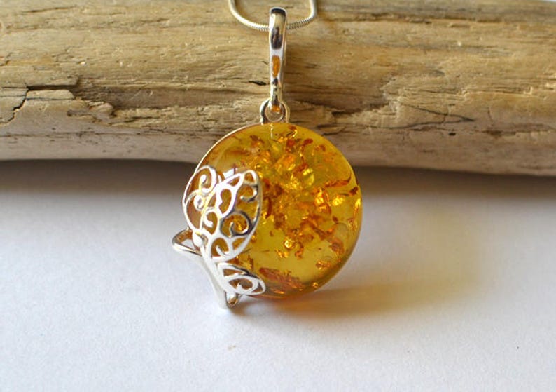 Amber Necklace - Amber Pendant, Amber Jewelry, Natural Amber Pendant, Amber Gift Jewelry