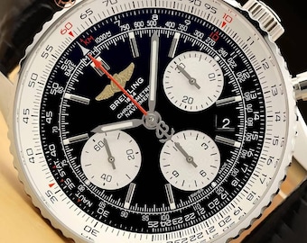Vintage Black Dial Breitling Navitimer Chronograph 43mm Men's Watch, Pilot Watch