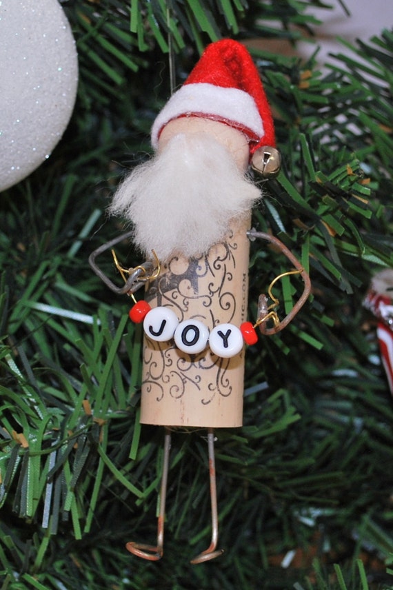 Wine Cork Santa Ornament
