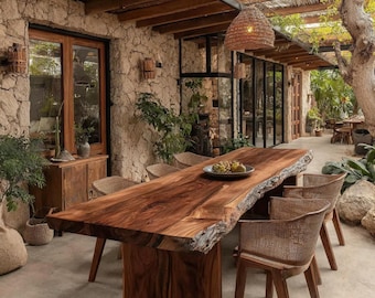 Modern Solid Walnut Table, Handmade Dining Furniture, Custom Size Kitchen Table, Natural Hardwood Table