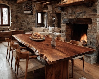 Wooden Table, Wood Table, Dining Table, Solid Walnut Dining Table, Handmade Custom Dining Table