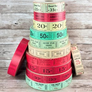 12/24 billets rouges et verts vintage : billets pour rouleaux de Noël des années 50-80