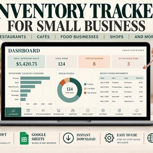 Inventory Tracker Spreadsheet for Small Business | Restaurant Stock Manager
