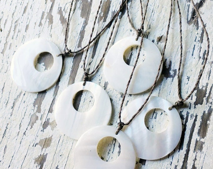 Beach Necklace Waterproof Circle Necklace Boho Necklace Minimal Necklace Beach Boho Necklace- Circle Pendant Beach Jewelry,