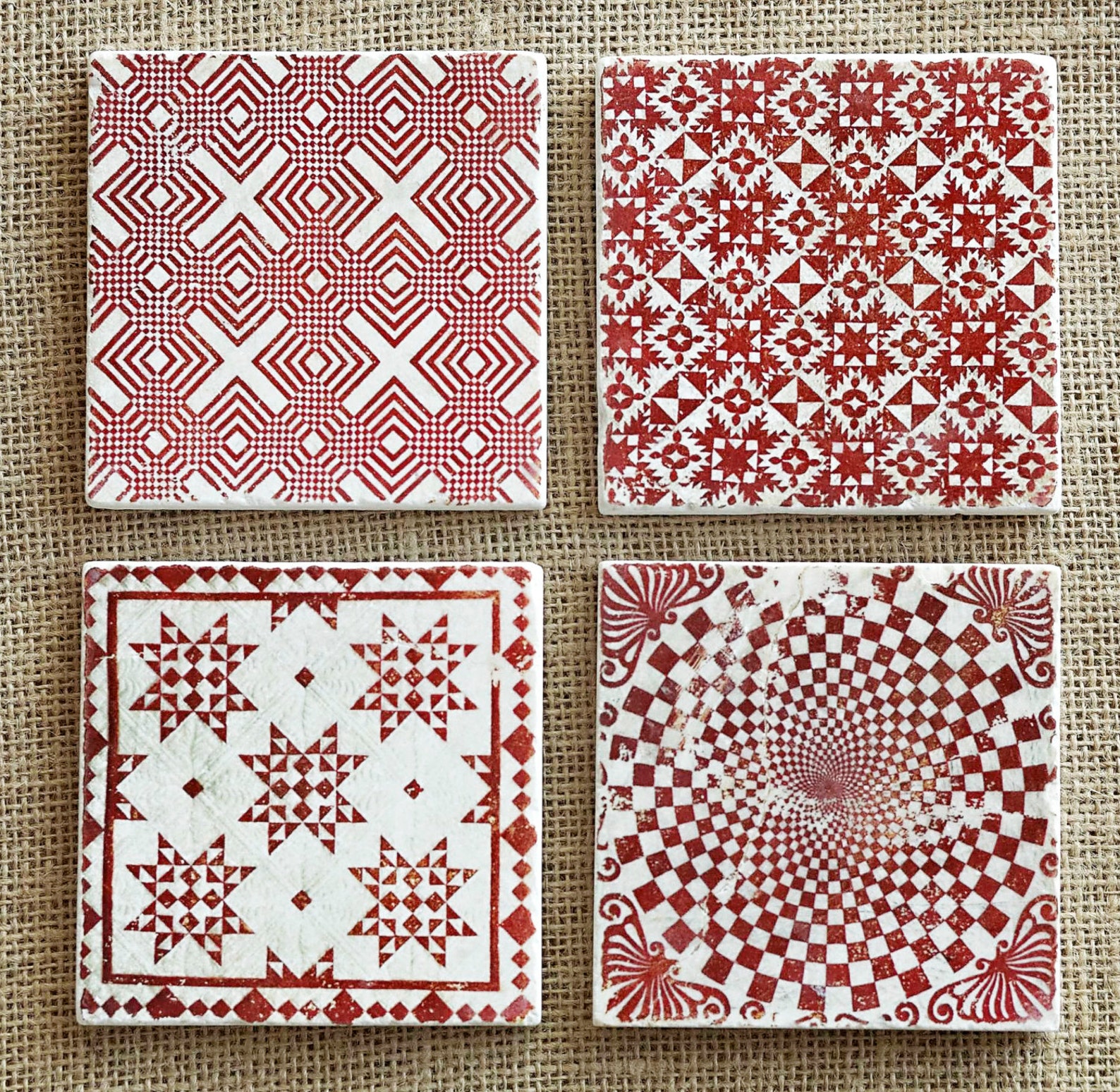 Red Decor Quilt Pattern Quilt Decor Quilt Gift Red and | Etsy