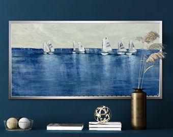 Sailboat- Sailboats, Sailing, Sailor, Art, Sailing Decor, Sailing Art, Peaceful Painting, Ocean, Ocean Art, Coastal Decor, Coastal Art
