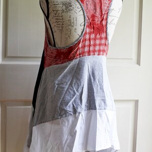 Lagenlook- Tank, Summer Tunic, Tank Tunic, Summer Top, Medium, Red Tunic, Upcycled Clothing, Recycled Clothing, Upcycled Top, Upcycled Shirt image 4