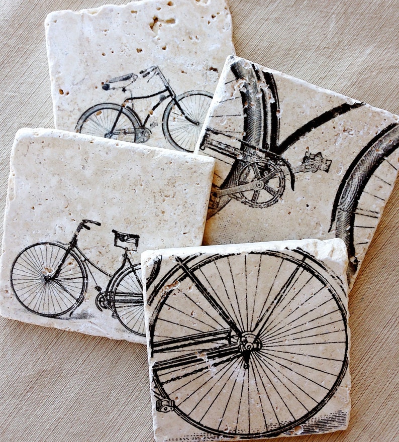 Bike, Coasters Bike Gift, Bicycle, Bike, Bicycle Decor, Bicycle Gifts, Cycling Decor, Cyclist Gift, Bike Decor, Vintage Bike, Bike Tile image 1