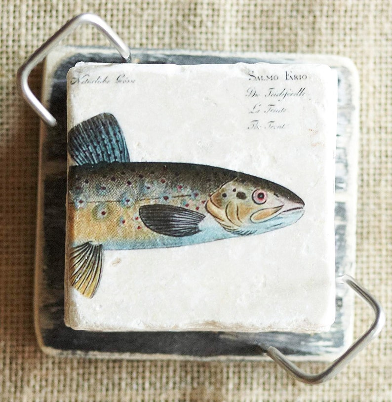 Trout Coasters Cabin Decor Trout Decor Fish Decor Cabin Etsy