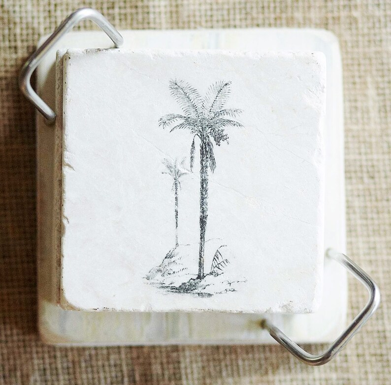 Palm Tree Coaster Beach Decor Beach Gift Palm Tree Gift Etsy