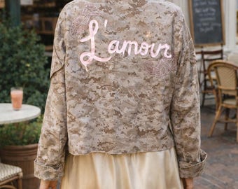 Repurposed Camo Jacket, Upcycled, Army Jacket, Marine Coat, Marine Jacket, Camouflage Jacket, Upcycled Jacket, Upcycled Jacket, Lamour