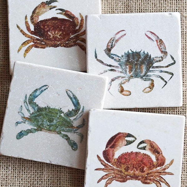 Crab Coasters- Krabben, Strand, Huis, Decor, Oceaan, Zee, Leven, Decoraties, Tegels, Tegel, Cadeau, Geschenken, Cottage, Decoraties, Home, Idee, Ideeën