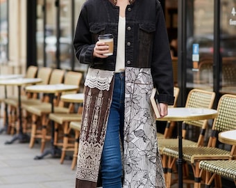 Jacket- Upcycled Duster- Bohemian Coat, Upcycled Jacket, Bohemian Jacket, Boho Jacket, Boho Duster, Bohemian coat, Couture
