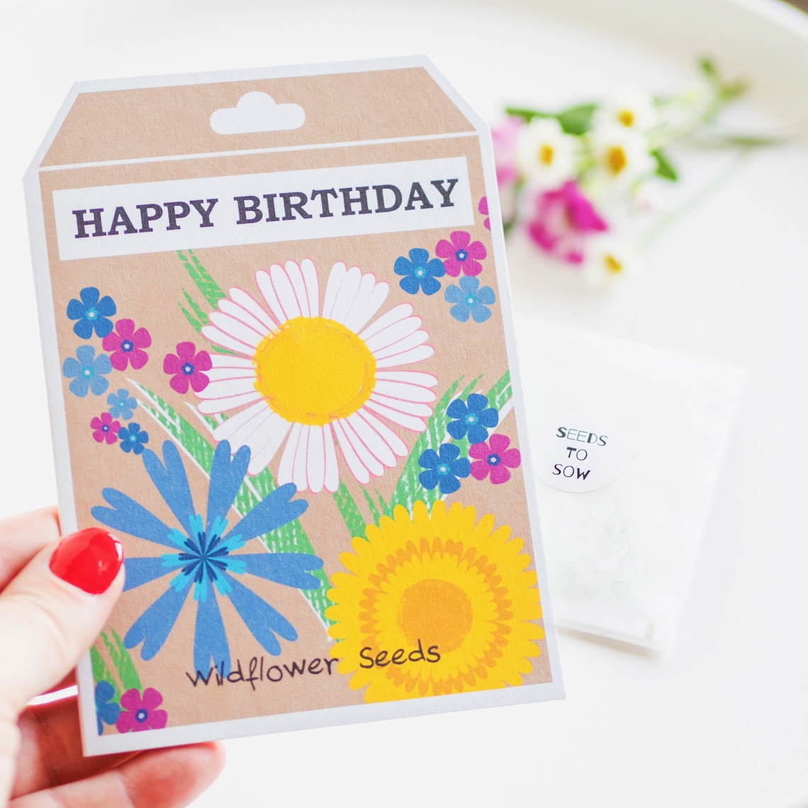 Wildflower Seed Birthday Card | Etsy