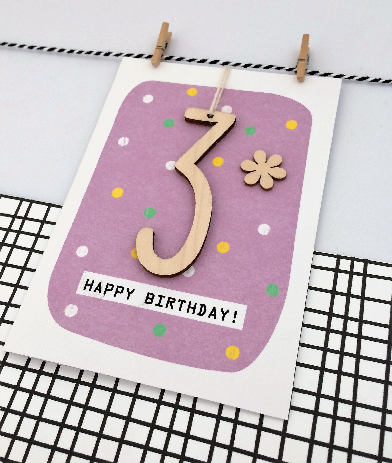 3rd Birthday Card / Keepsake Card Etsy