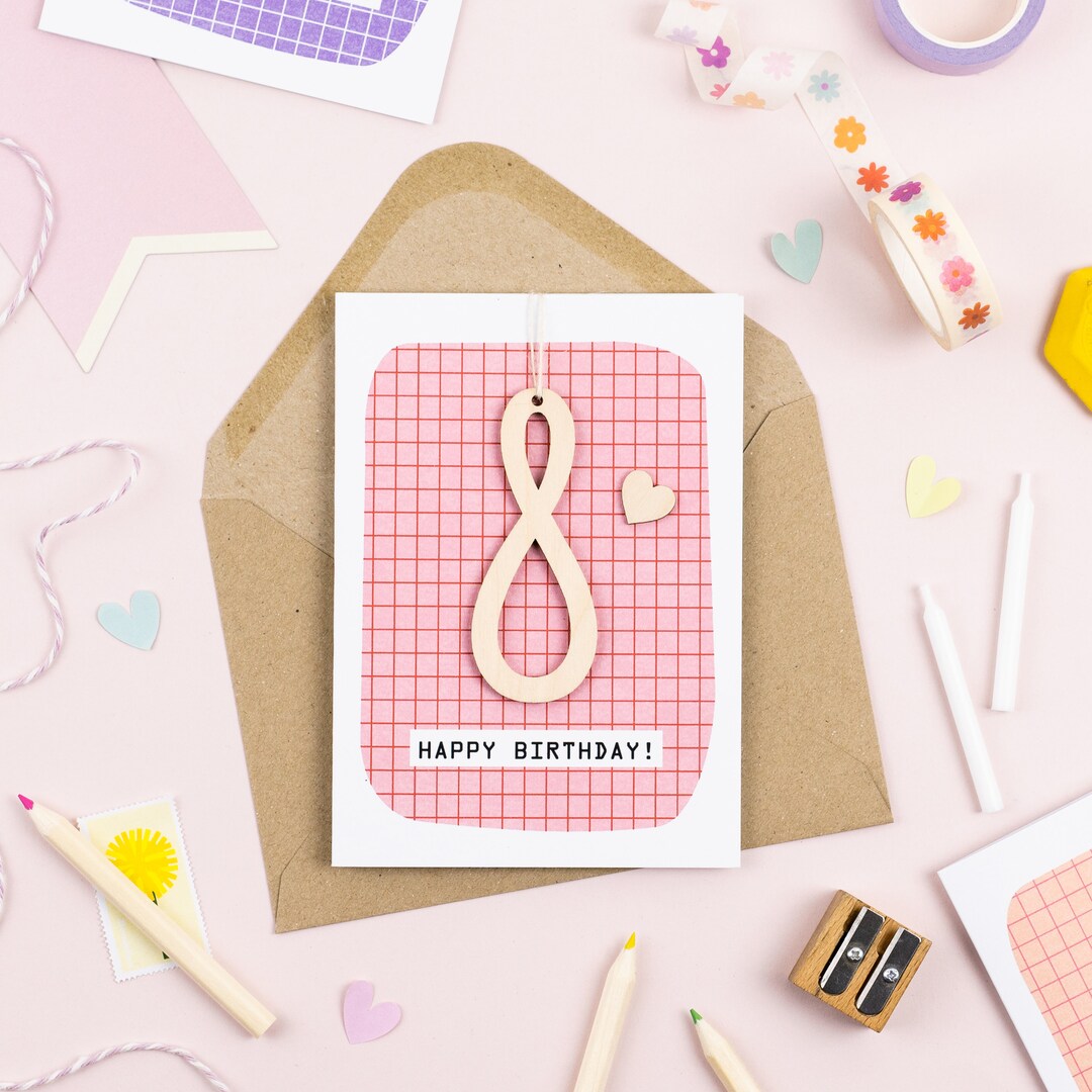 Age 8 Birthday Card 8th Birthday Card - Etsy