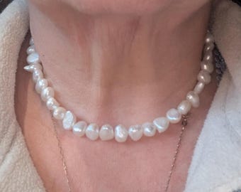 Freshwater Cultured Pearl Necklace • Genuine Magnetic Clasp • Handmade Timeless Jewelry Gift