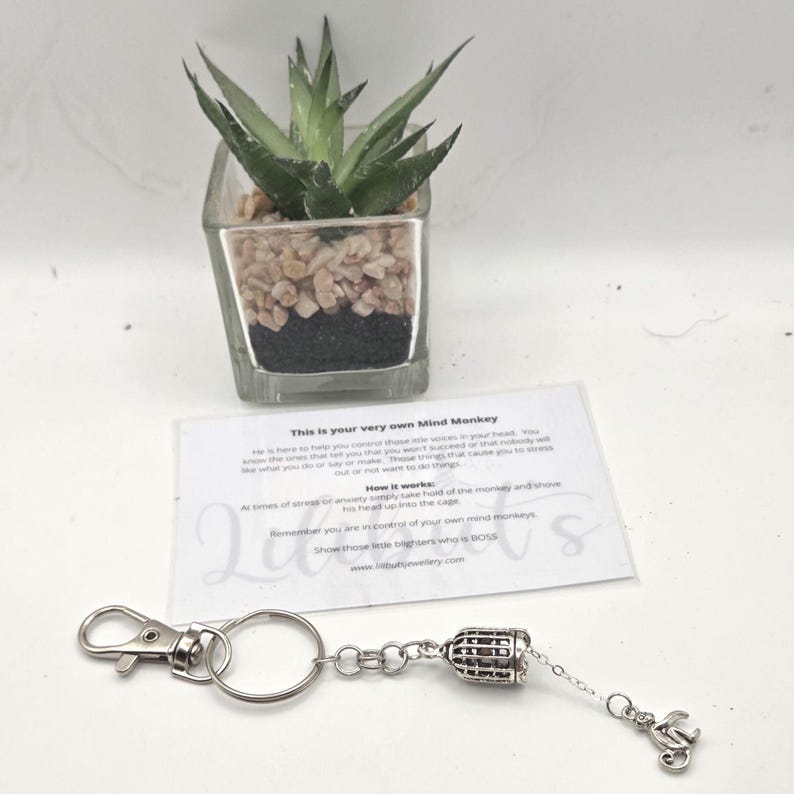 Mind Monkey Keyring: Anxiety Relief, Mental Health Aid image 2