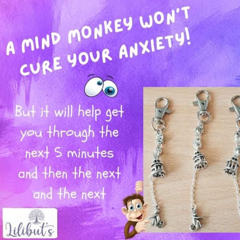 Mind Monkey Keyring: Anxiety Relief, Mental Health Aid image 4