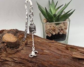 Mind monkey anxiety aid, mental health awareness bookmark, silver-plated monkey, mindset support gift