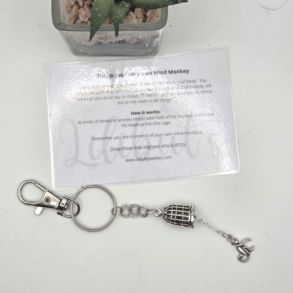 Mind Monkey Keyring: Anxiety Relief, Mental Health Aid
