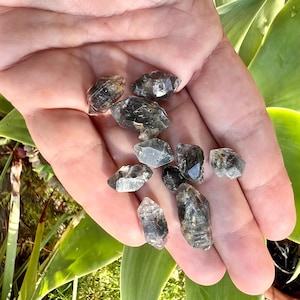 10 Black Herkimer Diamond Crystals / DT Quartz Crystals / Natural Quartz Crystals / Raw Herkimer Diamond Stones, Crystal Healing 4
