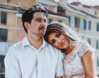 Custom Portrait Painting Oil Painting from Photo Realistic Art Couple Portrait