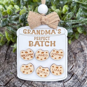 Personalized Family Gingerbread Christmas Ornament, Personalized 2025 Christmas Gift, Name Ornament, Grandmas Perfect Batch Grandparent