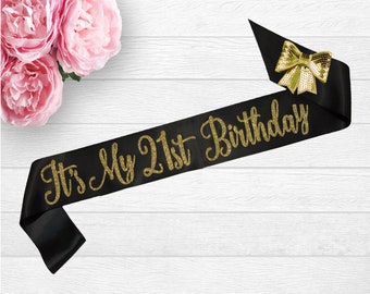 21st birthday sash etsy