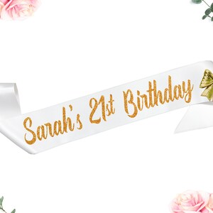 21st Birthday Sash 21st Birthday Best Friend Birthday Custom Glitter Sash 21 Birthday Sash 21 Sash Birthday Sash Personalized image 6