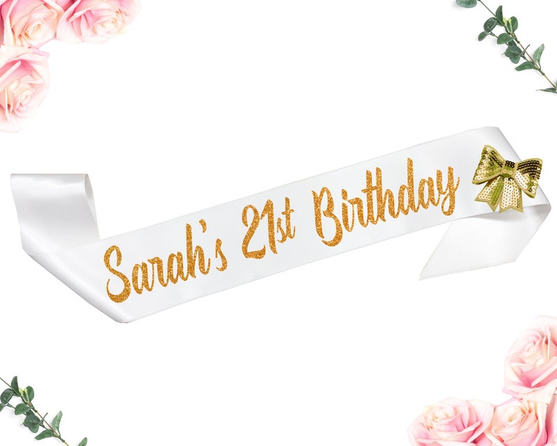 21st Birthday Sash 21st Birthday Best Friend Birthday Custom Glitter Sash 21 Birthday Sash 21 Sash Birthday Sash Personalized image 6