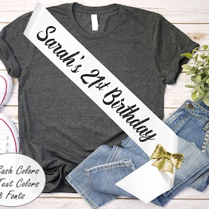 21st Birthday Sash - 21st Birthday - Best Friend Birthday - Custom Glitter Sash - 21 Birthday Sash - 21 Sash - Birthday Sash - Personalized