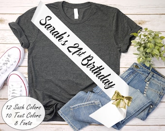 21st Birthday Sash - 21st Birthday - Best Friend Birthday - Custom Glitter Sash - 21 Birthday Sash - 21 Sash - Birthday Sash - Personalized