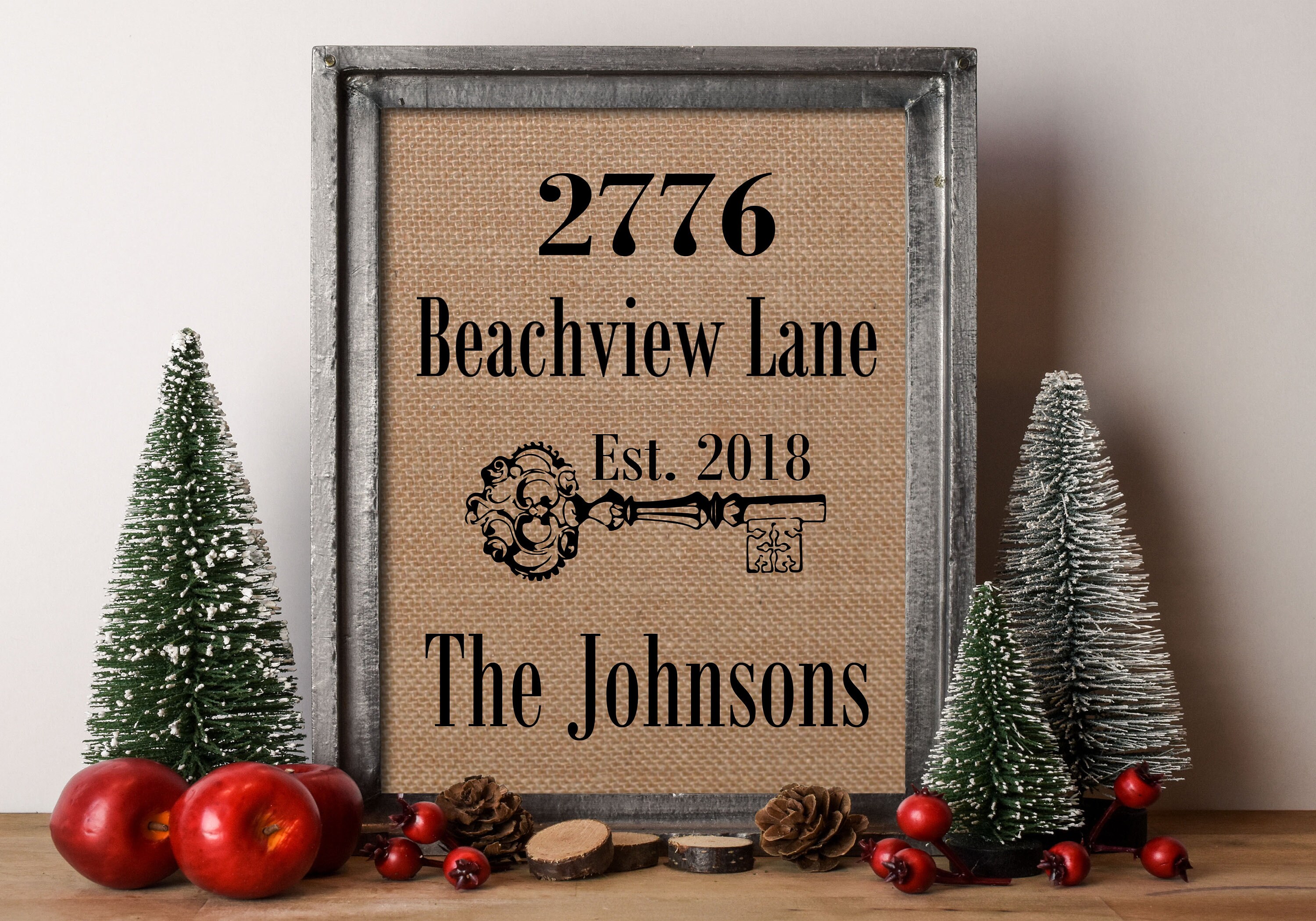 Housewarming Gift Our First Home Address Sign Rustic Wall Etsy