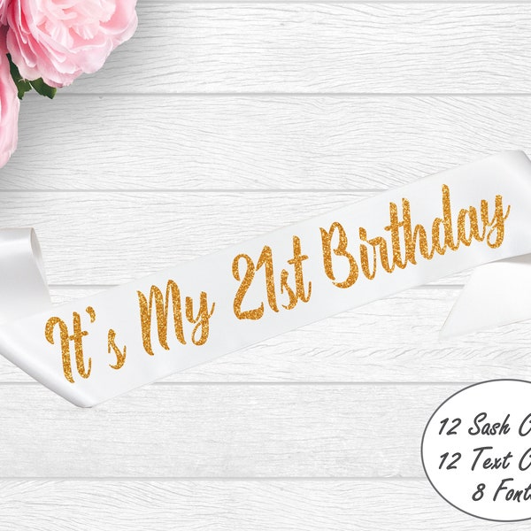 Banda de cumpleaños número 21, banda de cumpleaños, regalo de cumpleaños número 21, banda de cumpleañera, feliz cumpleaños número 21, banda de cumpleaños número 21