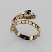 Anello serpente in oro massiccio 14k, anello serpente in moissanite, anello fatto a mano, anello impilabile alla moda, anello gotico, gioielli serpente, gioielli dichiarazione serpente - Italia