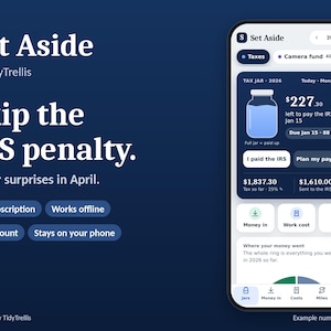 Self Employed Tax Tracker App, Quarterly Estimated Tax Set Aside for Freelancers & 1099, Works Offline, No Subscription