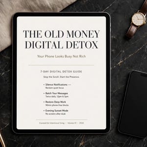 Digital detox-arbetsbok för gamla pengar – Inbox Zero för eleganta kvinnor (PDF)