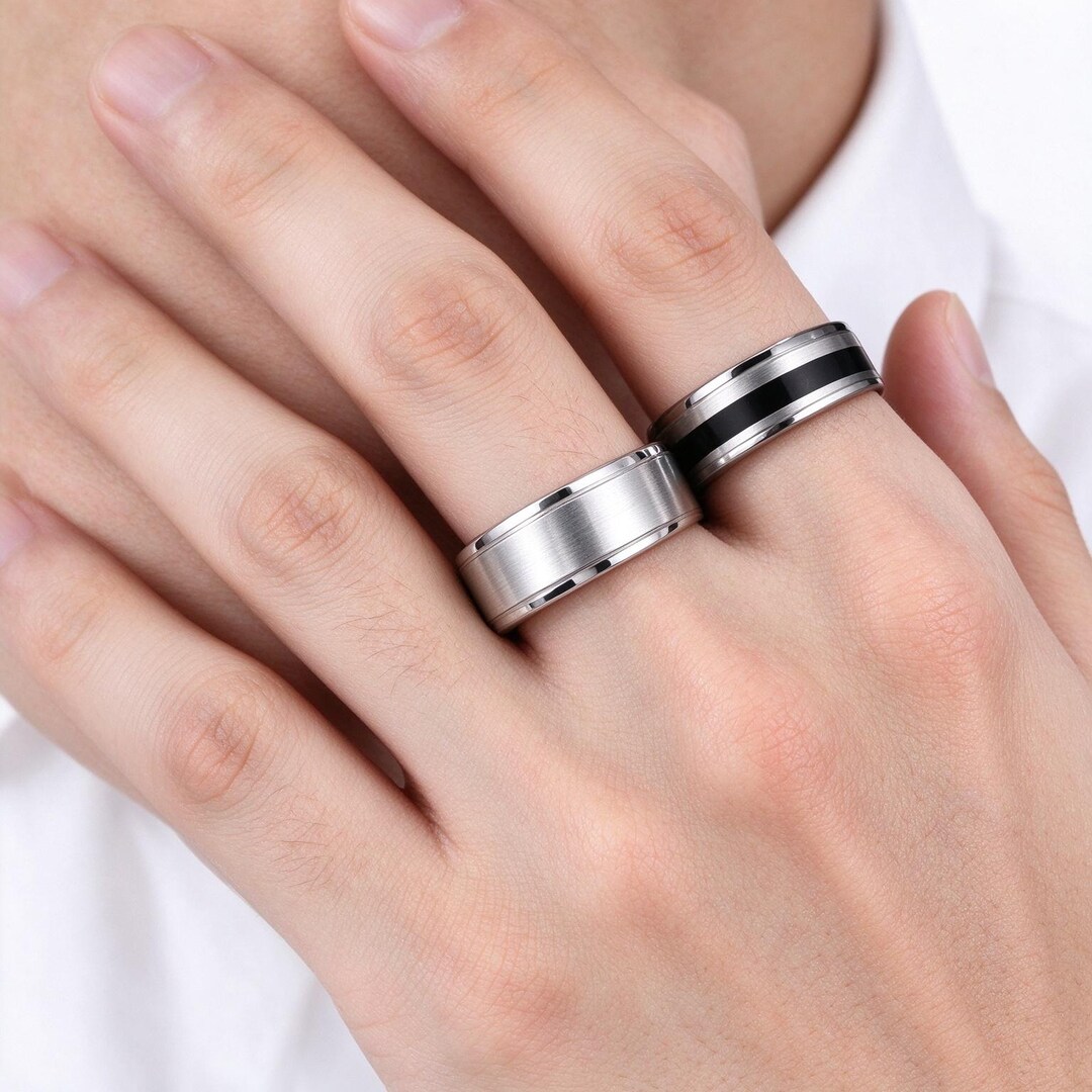 6 Piece Fidget Spinner Ring Set, Rotating Anxiety Rings, Stress Relief ...