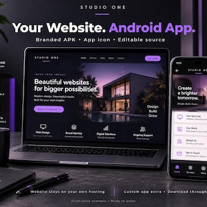 Android App from Your Website, Custom Branded APK, App Icon and Editable Android Source Code