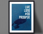 Star Trek Poster Design Enterprise Art Print Live Long and Prosper