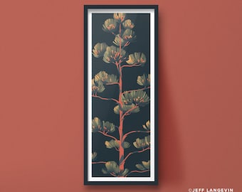 Flowering Blue Agave Plant | Southwest Botanical Art Print
