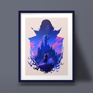 Castlevania art print, Symphony of the Night poster, Dracula Design